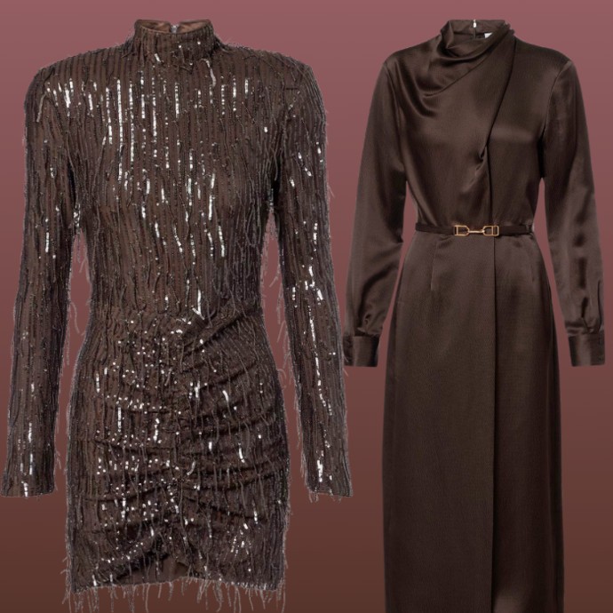 اليك اجمل موديلات فساتين بنية لهذا الخريف