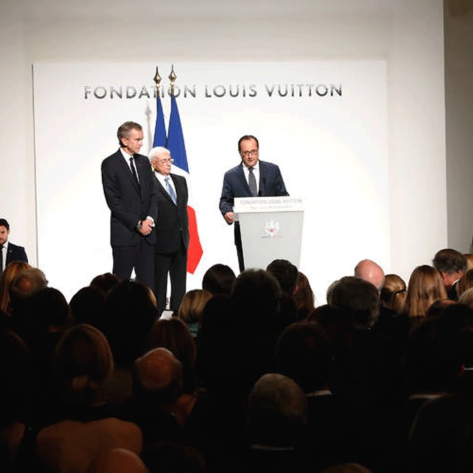 أفتتاح لويس فويتون برعاية رئيس الجمهورية الفرنسية
