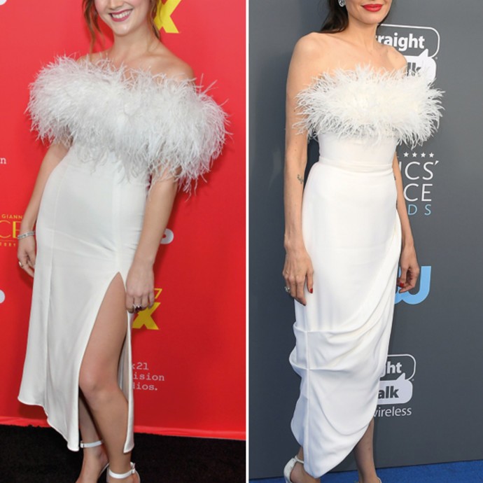 من الأجمل بالفستان الأبيض، أنجيلينا جولي أم بيلي لورد؟