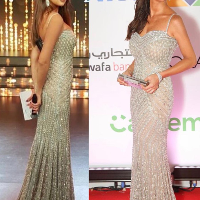 من الأجمل بفستان جورج حبيقة البراق، ديما صادق أم نور اللبنانية؟