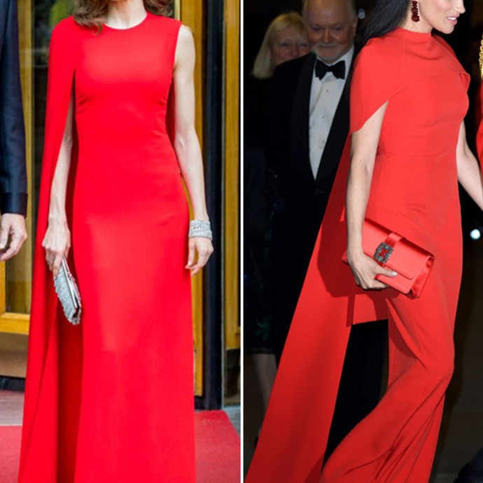 أناقة ملكية بفستان الكاب الأحمر، أيّ طلّة هي الأجمل؟