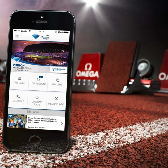 أوميغا ورابطة IAAF الماسية تطلقان تطبيقاً على الهاتف الذكي