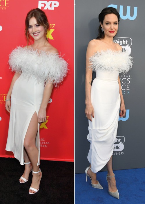 من الأجمل بالفستان الأبيض، أنجيلينا جولي أم بيلي لورد؟