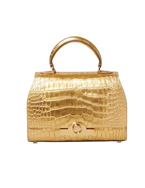 حقيبة Moynat من جلد التمساح المطلي بالذهب