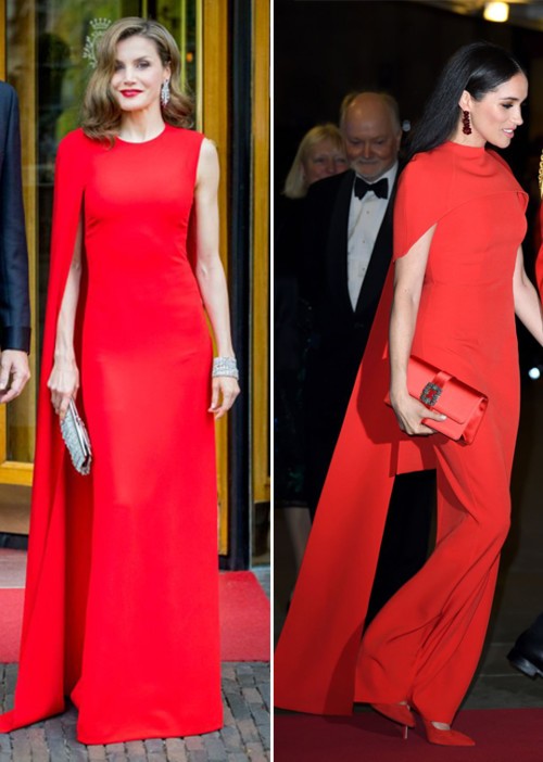 أناقة ملكية بفستان الكاب الأحمر، أيّ طلّة هي الأجمل؟
