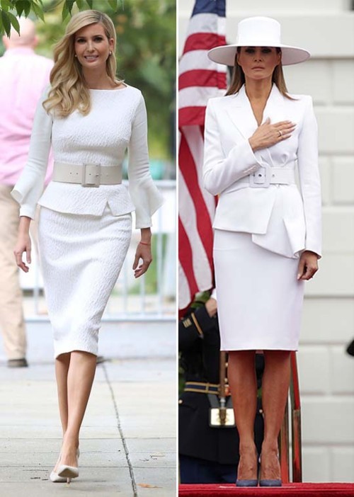 منافسة شرسة على ارتداء الأبيض بين ميلانيا وإيفانكا ترامب