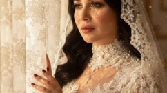 مي عز الدين تنشر صور زفافها بثلاث تسريحات شعر رائعة